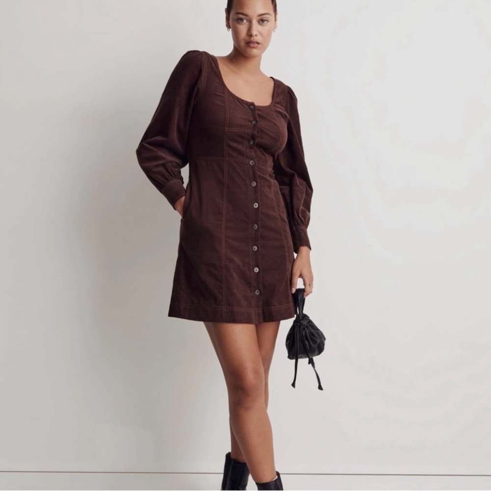 Brown Button-Up Dress